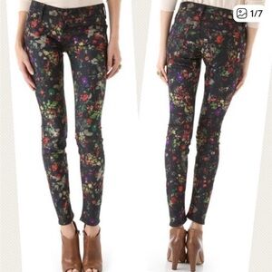 Mother The Looker Ankle Zip The Magical Forest Jeans Size 25 Floral Denim Preppy